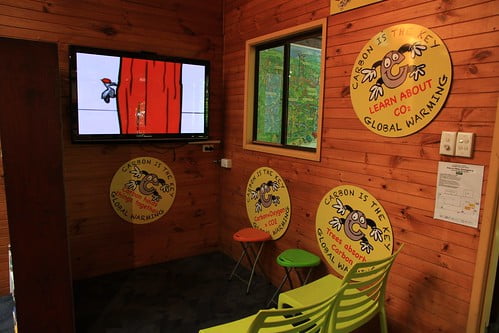 壓縮-澳洲昆士蘭 Daintree Discovery Centre解說展示中心-兒童版氣候變遷影片放映區-20141119-賴鵬智攝-min