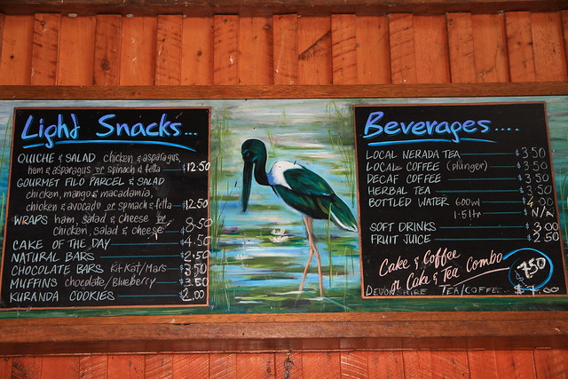 澳洲昆士蘭Jabiru Safari Lodge接待處點心飲料價目表-20141116-賴鵬智攝