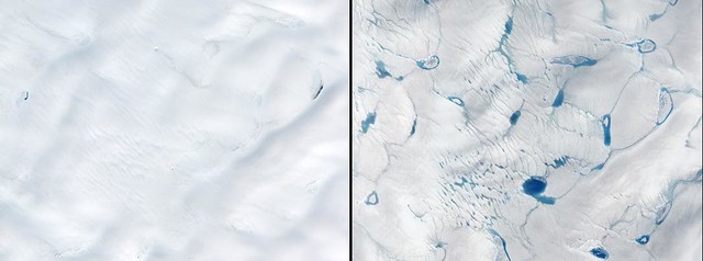 Exceptionally early ice melt, Greenland-20140610-20160615-NASA